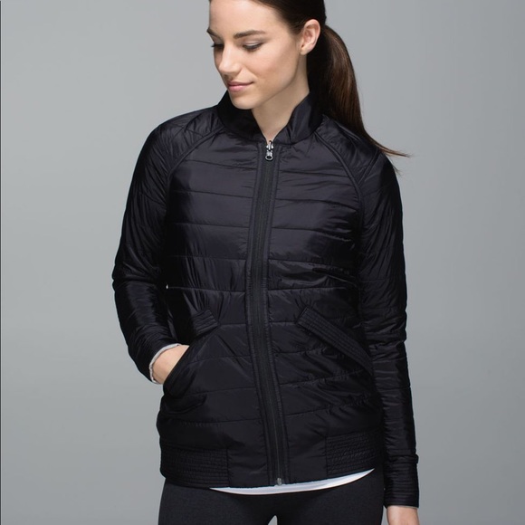 Lululemon The Bomb reversible bomber jacket black gray 6 - Picture 2 of 14
